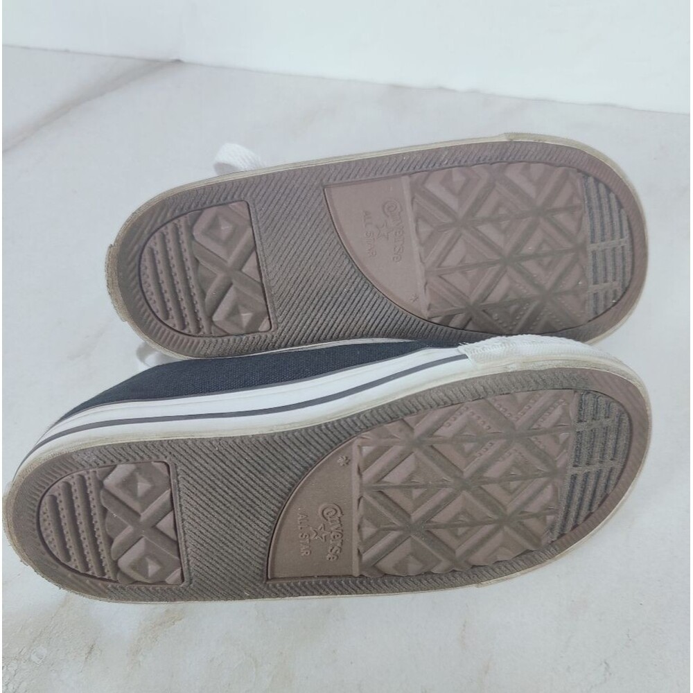 Converse Baby Toddler Chuck Taylor All Star Black Canvas Low Top Sneakers, 10 - Picture 9 of 11